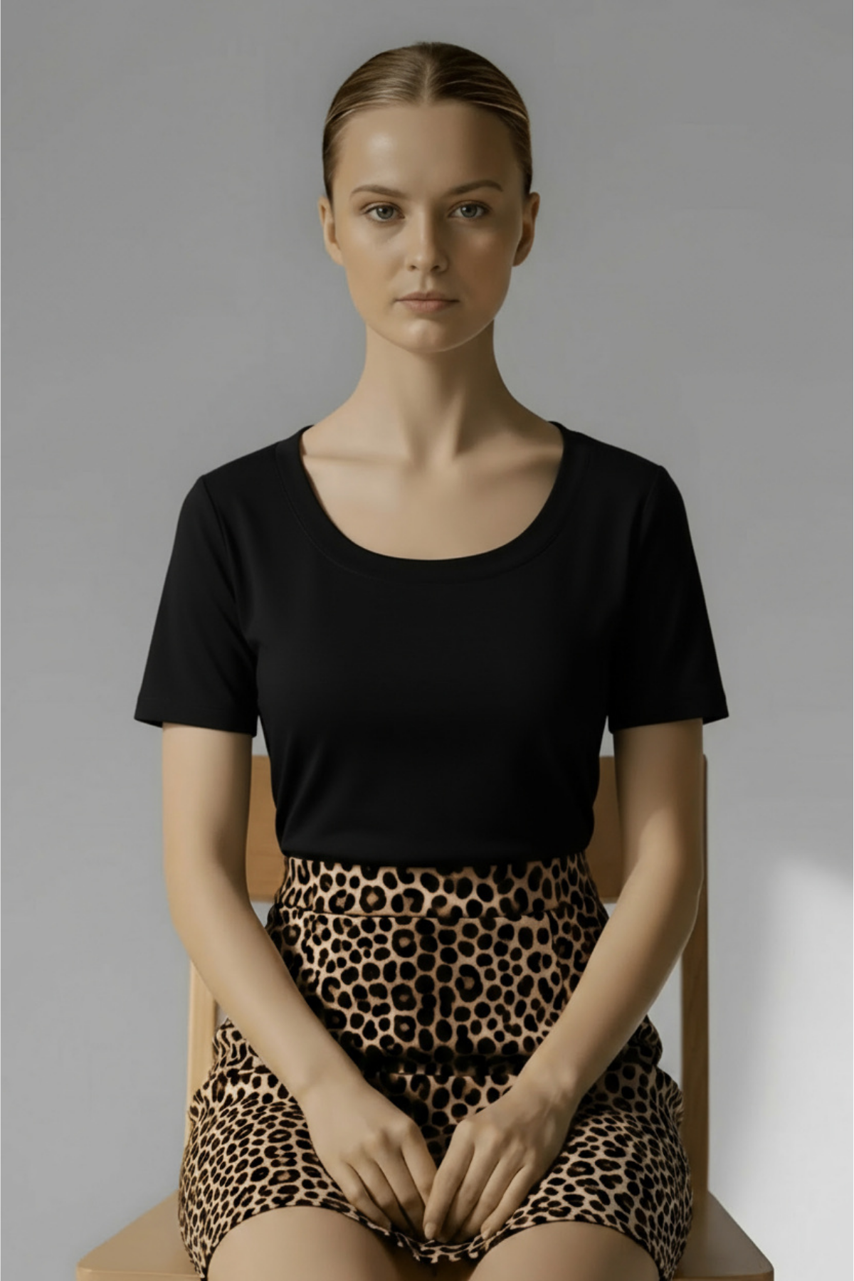 Geniş Yakalı Kısa Kollu Body